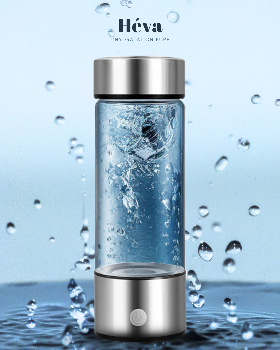 Bouteille d'eau hydrogénée ultra-hydratante Héva™